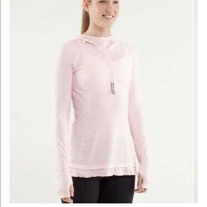 Lululemon Run In The Sun Pullover Blush Quartz Lightweight UPF Hoodie Womens 10